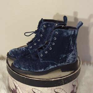 Rebecca Minkoff Blue Velveteen Boots